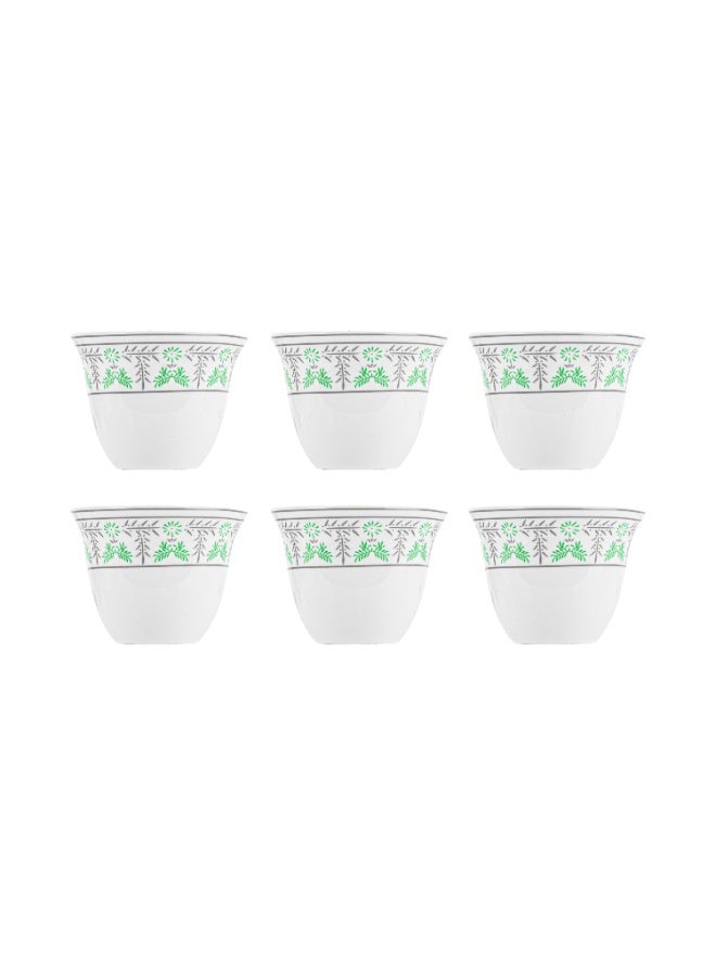 ALGHAFA Set of 6 decorative coffee cups 80ml , green color, from Alghafa - Image 5